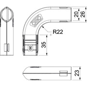 OBO Bettermann - Bogen für Installationsrohre Quick-Pipe-Bogen 3000 BMS M20 LGR 90 Grad − 5 Stück