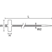 HellermannTyton - Kabelbinder Kennzeichnungsbinder IT18R-PA66-NA-C1 natur − 100 Stück