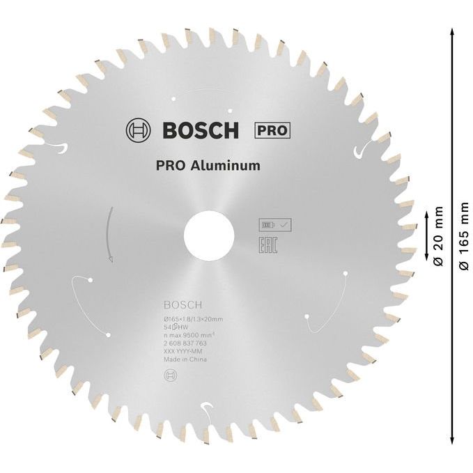 Bosch - Kreissägeblatt PRO Aluminium cordless 2608837763 Kreissägeblatt 165 x