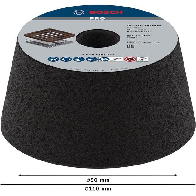 Bosch - Trenn-/Schleifscheibe PRO Metal Konischer 1608600231 Schleiftopf 90 x 110