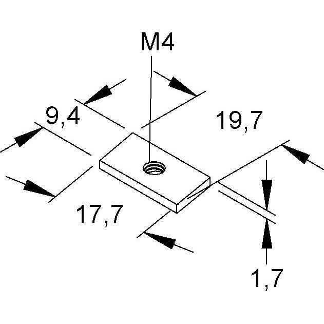 Niedax - Gleitmutter GSM 204 − 100 Stück