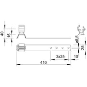 OBO Bettermann - Dachleitungshalter für Blitzschutz Dachleitungshalter 157 FK-VA 410 410mm V2A − 20 Stück