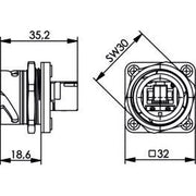 Telegärtner - Modularer Steckverbinder STX V1 Flanschset 100007417 RJ45 Kupplung Cat.6