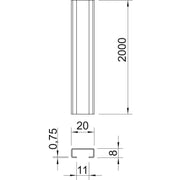 OBO Bettermann - Stiel/Profilschiene Profilschiene CL2008UP2000A2 Schlitzweite 11mm − 2 Meter