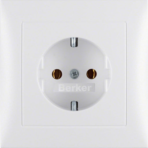 Berker - Steckdose Schuko-Steckdose pws/matt 47429909 mit Abdeckplatte