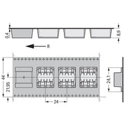 WAGO - Ein- und mehrpolige Klemmenleiste SMDThroughBoard-Leiterplk. 2070-543/998-406 0,75 mm² − 1590 Stück
