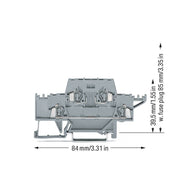 WAGO - Durchgangs-Reihenklemme Doppelstockklemme 280-528 2,5 mm²,grau/grau − 50 Stück