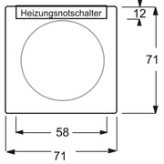 Busch-Jaeger - Abdeckung/Bedienelement für Installationsschalterprogramme Zentralscheibe alu/si 1789 H-783-101 Heizung-Notschalter