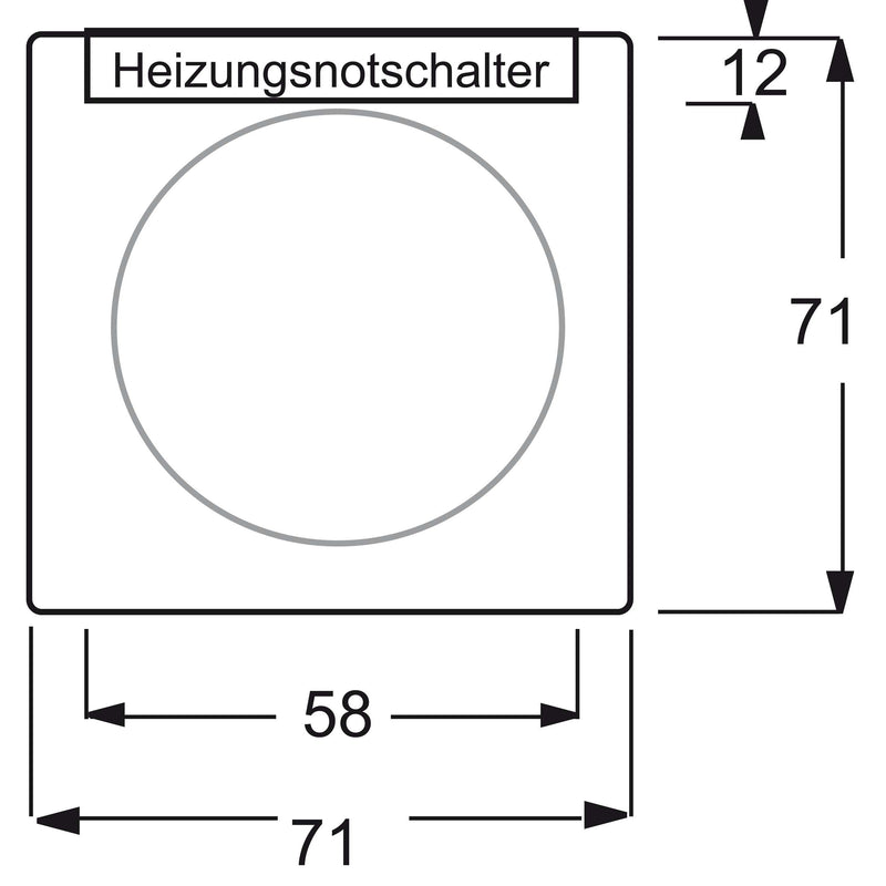 Busch-Jaeger - Abdeckung/Bedienelement für Installationsschalterprogramme Zentralscheibe alu/si 1789 H-783-101 Heizung-Notschalter