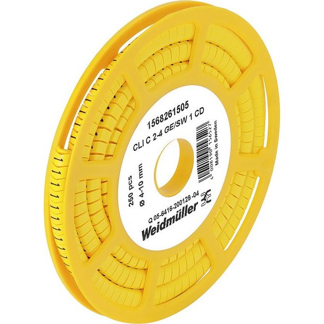 Weidmüller - Kabelmarkierungssystem Leitermarkierer CLI C2-4GE/SW W CD − 250 Stück