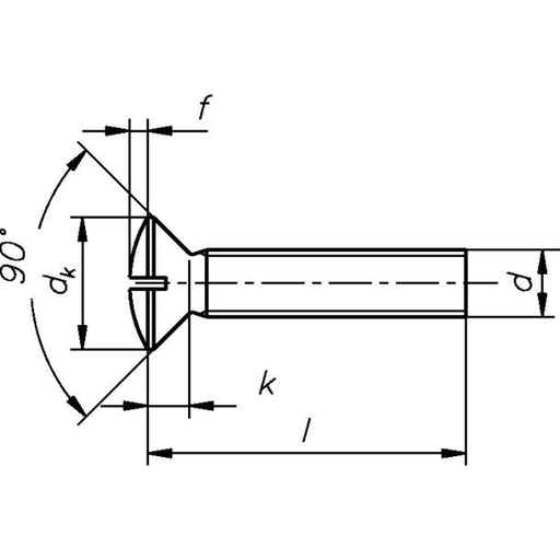 Dresselhaus - Maschinenschraube/Bolzen Linsensenkschraube 3377/000/01 4x25 Schlitz, A2 − 1000 Stück