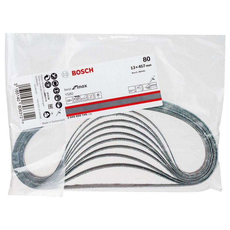 Bosch - Schleifpapier/Schleifvlies PRO Y580 Schleifband, 13 x 2608608Y48 457 mm, 80, 10-tlg
