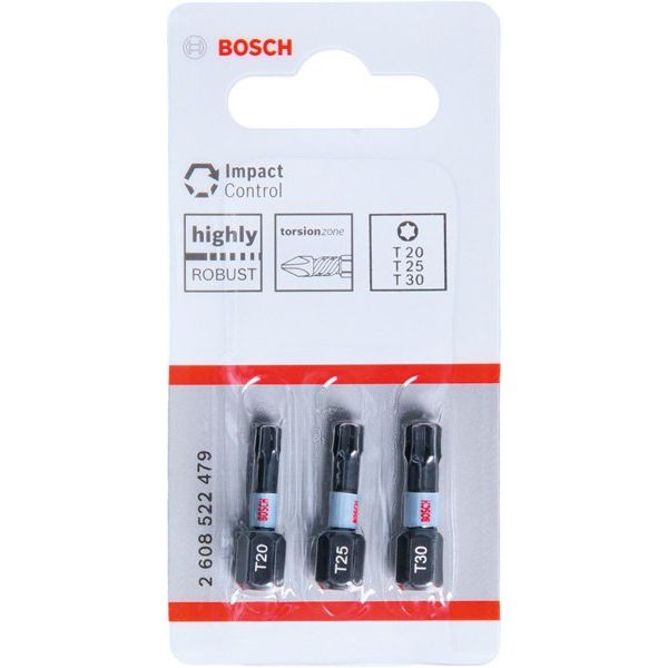 Bosch - Bit-Set PRO T Impact Bit 2608522479 Set, 25 mm, 3-tlg