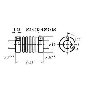 Turck - Zubehör/Ersatzteile für Befehlsgeräte Balgkupplung RCS-19-10-08