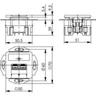 Telegärtner - Kommunikationsanschlussdose Kupfer Anschlussdose Cat.6A apws 100022962 UMJ45 8/8 K UP/50 − 5 Stück