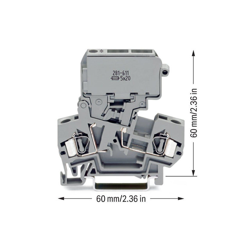 WAGO - Sicherungs-Reihenklemme Sicherungsklemme 281-611 gr 0,08-4qmm