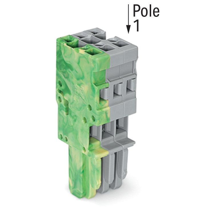 WAGO - Ein- und mehrpolige Klemmenleiste 1-Leiter-Federleiste 769-103/000-037 4mm²,gr/gn-ge − 50 Stück