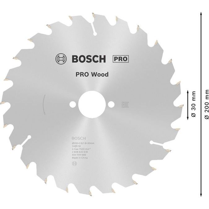Bosch - Kreissägeblatt PRO Wood Kreissägeblatt, 2608640618 200 x 2,8 x 30 mm