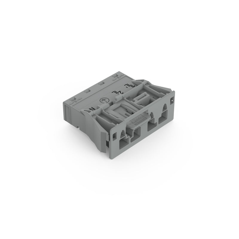 WAGO - Geräteanschluss für steckbare Gebäudeinstallation Snap-In-Stecker 770-754/060-000 4-polig,Kod. B,grau − 100 Stück