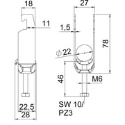 OBO Bettermann - Bügelschelle BS-U2-M-22 FT 2-fach − 50 Stück