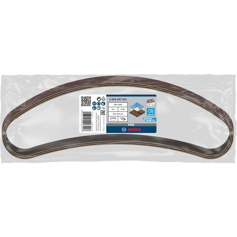 Bosch - Schleifpapier/Schleifvlies PRO X440 Schleifband, 100 2608607263 x 610 mm 120 10-tlg