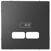 Merten - Einsatz/Abdeckung für Kommunikationstechnik Zentralplatte anth MEG4367-6034 f.USB Ladest.Einsatz
