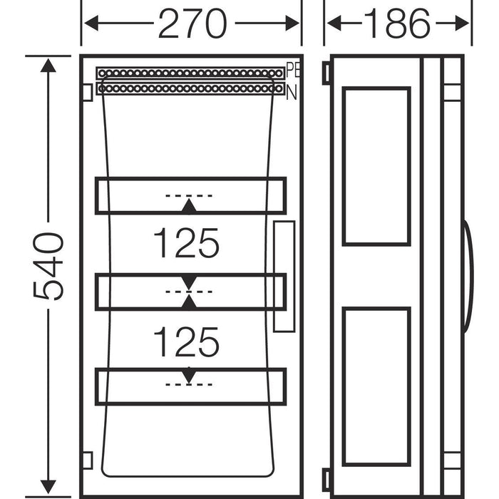 Hensel - Installationskleinverteiler ENYSTAR-Automatengehäuse FP 1319 36 Teilungseinheiten − 1 Stück
