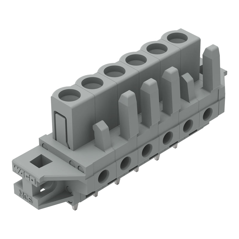 WAGO - Leiterplattensteckverbinder THT-Federleiste gerade 232-136/031-000 Rastermaß 5mm,grau − 50 Stück
