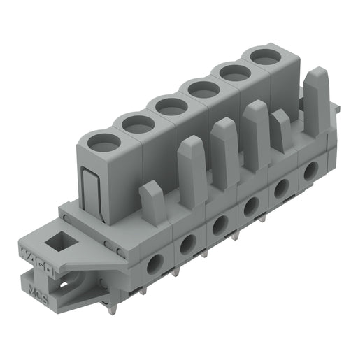 WAGO - Leiterplattensteckverbinder THT-Federleiste gerade 232-136/031-000 Rastermaß 5mm,grau − 50 Stück