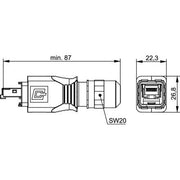 Telegärtner - Modularer Steckverbinder Steckerset STX V14 RJ45 100007470 AWG22-26 Cat.6 M