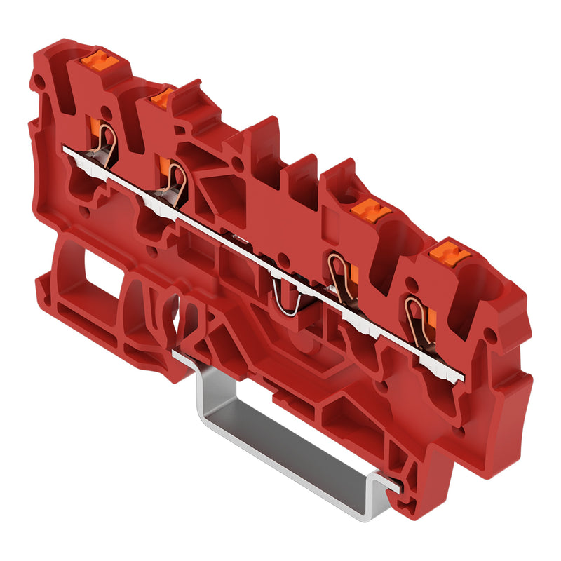 WAGO - Durchgangs-Reihenklemme 4-Leiter-Durchgangsklemme 2201-1403 1,5 mm²,rot − 100 Stück