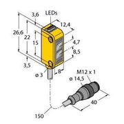 Turck - Lichttaster mit Hintergrundausblendung Opto Sensor Q12RB6FF30Q5 Lichttaster − 1 Stück