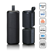 LENCO - Lautsprecher Bluetooth-Lautsprecher-Set BTP-400BK IPX7,2x10W(RMS)