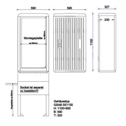 GSAB Elektrotechnik - Gehäuse/Schaltschrank (leer) Normkabelverteilerschrank 0S1100MDS 1100x590x323mm