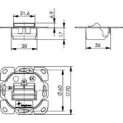 Telegärtner - Kommunikationsanschlussdose Kupfer Modul-Aufn. 1-/2-fach UP/0 100021426 BR f.Schalterprogr. − 1 Stück