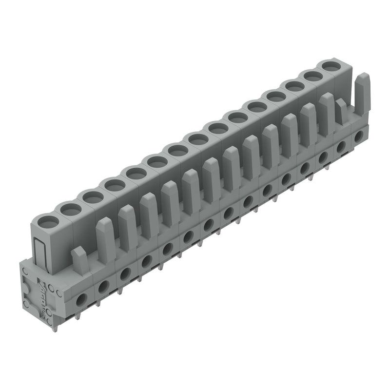 WAGO - Leiterplattensteckverbinder THT-Federleiste gerade 232-145 Rastermaß 5mm,grau − 25 Stück