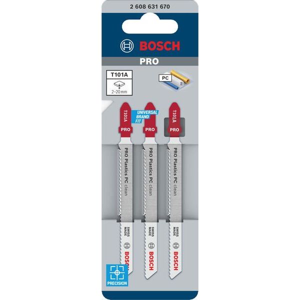 Bosch - Stichsägeblatt PRO Plastics PC clean 2608631670 T101A Stichsägeblatt