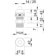 OBO Bettermann - Kabelverschraubung Verschraubung V-TEC PG29 SGR