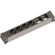 Bachmann - Mehrfachsteckdose Steckdoseneinheit 916.030 schwarz,alu,6-fach