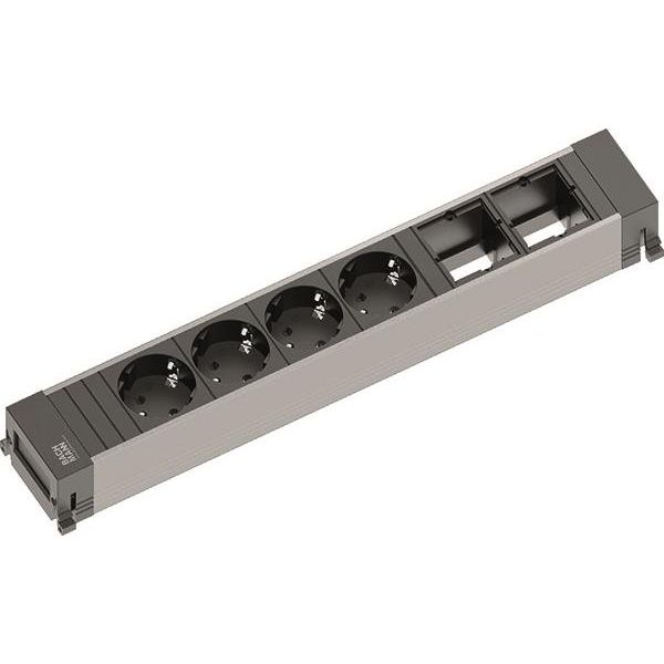 Bachmann - Mehrfachsteckdose Steckdoseneinheit 916.030 schwarz,alu,6-fach