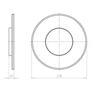 Kaiser - Zubehör/Ersatzteile für Leuchteneinbaugehäuse Frontteil HaloX 180 1282-61 100mm f. Sichtbeton