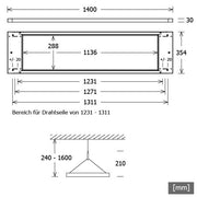 LTS Licht&Leuchten - Pendelleuchte LED-Pendelleuchte PIANOP1400830DA sw 3000K DALI schwarz