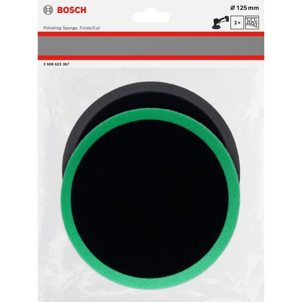 Bosch - Systemzubehör für Schleifen/Polieren (Akku/elektrisch/Druckluft) Polierschwamm-Set, 2608623367(VE2) 125 mm, 2-tlg