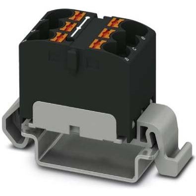 Phoenix Contact - Durchgangs-Reihenklemme Verteilerblock PTFIX 6X4-NS35A BK waager, 0,2-6qmm sw − 10 Stück