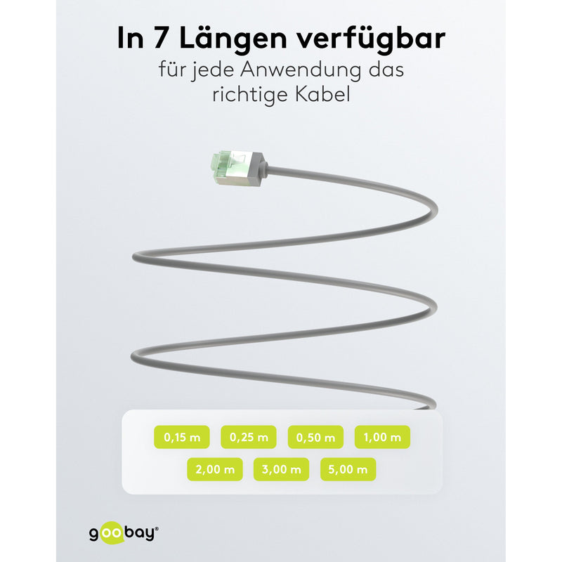 Goobay - Patchkabel Kupfer Patchkabel U/FTP Cat8.1 74344 Ultraflexibel,slim,g