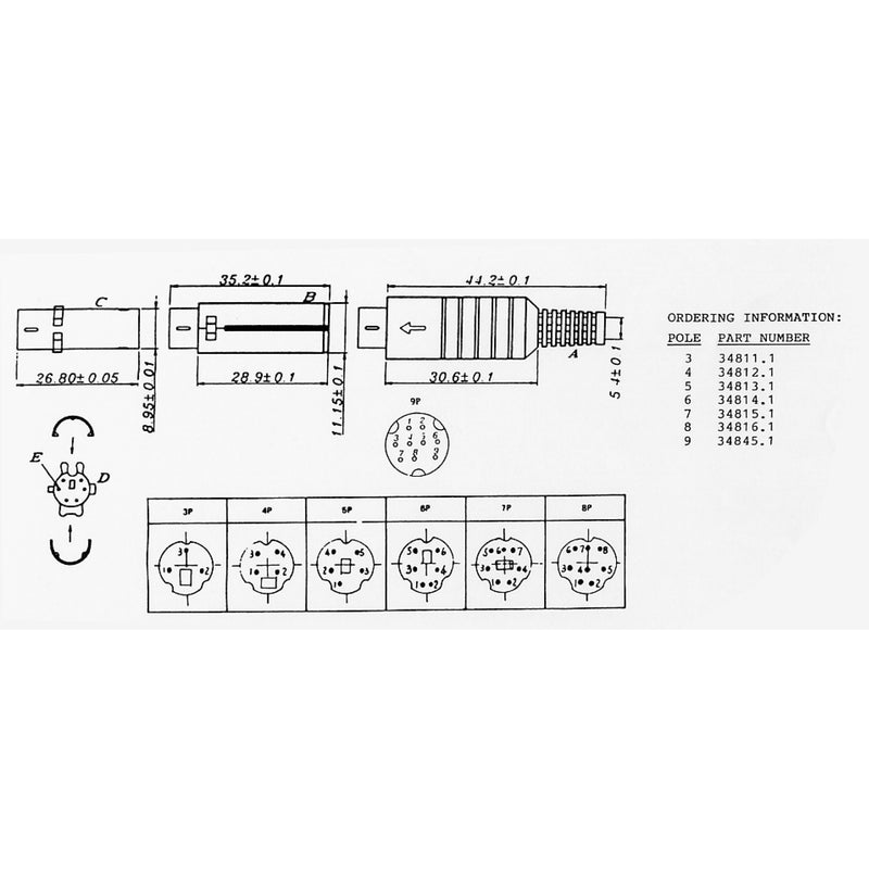 EFB-Elektronik - D-Sub-Steckverbinder Mini-DIN-Stecker 34816.1 8-pol. m.Zugentlast. − 50 Stück