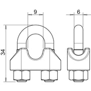 OBO Bettermann - Spanndrahtschelle Drahtseilklemme 947 8 A4 8mm − 10 Stück