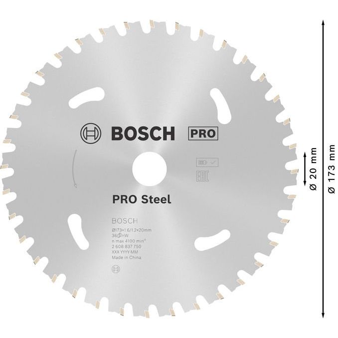 Bosch - Kreissägeblatt PRO Steel cordless 2608837750 Kreissägeblatt 173 x
