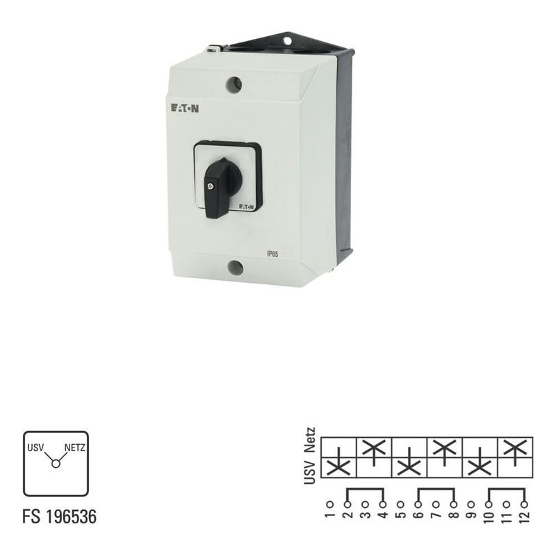 Eaton - Lastschalter Umschalter T3 32A Aufbau T3-3-15543/I2 rastend o. 0-Stell