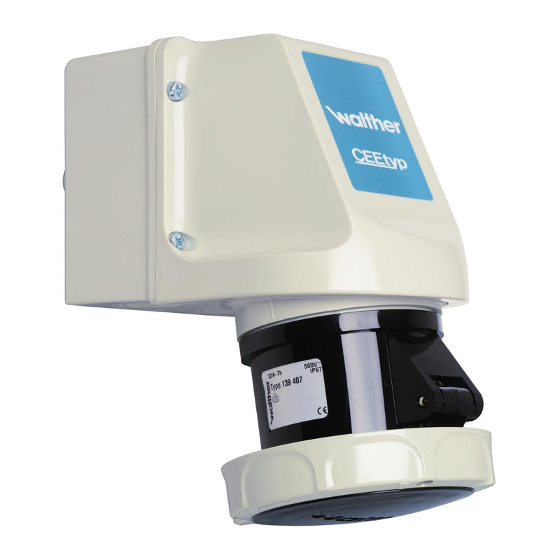 Walther Werke - CEE-Steckdose (IEC 60309) Wandsteckdose 16A 119407 4P 500V 7h IP67